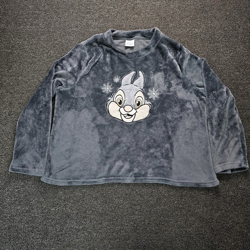 Disney Womens Thumper Pajama Top‎ Disney 100 XL Grey Fleece Sleepwear LZ43920SF